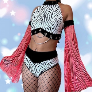LIBRA festival set zebra sequin burning man outfit rave party