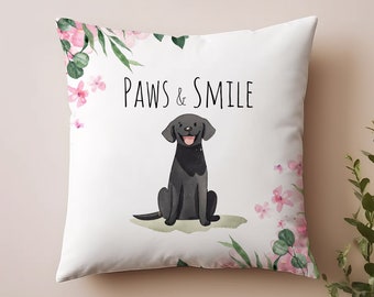 Black Labrador Decorative Pillow - Adorable Dog Pillow, Perfect Valentine's Gift, Dog Throw Pillow, Gift for Beagle Lover, Cute Dog Decor