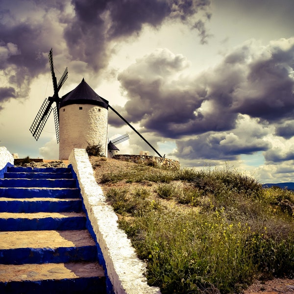 Art photograph "Mill of Consuegra Madrid Spain", on canvas, acrylic glass, aluminum dibond or as an art print in various sizes