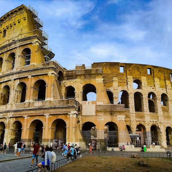 Kunst Fotografie "Kolosseum, Rom Italien", auf Leinwand, Acrylglas, Alu Dibond oder als Kunstdruck in verschiedenen Größen