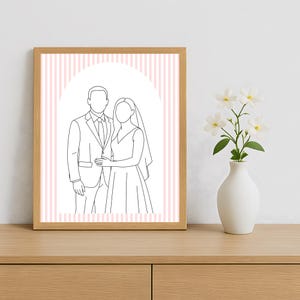 写真からの家族の線画、カスタム線画、ペットのスケッチ、カスタム線画、パーソナライズされた結婚記念日のギフト、デジタルPDF