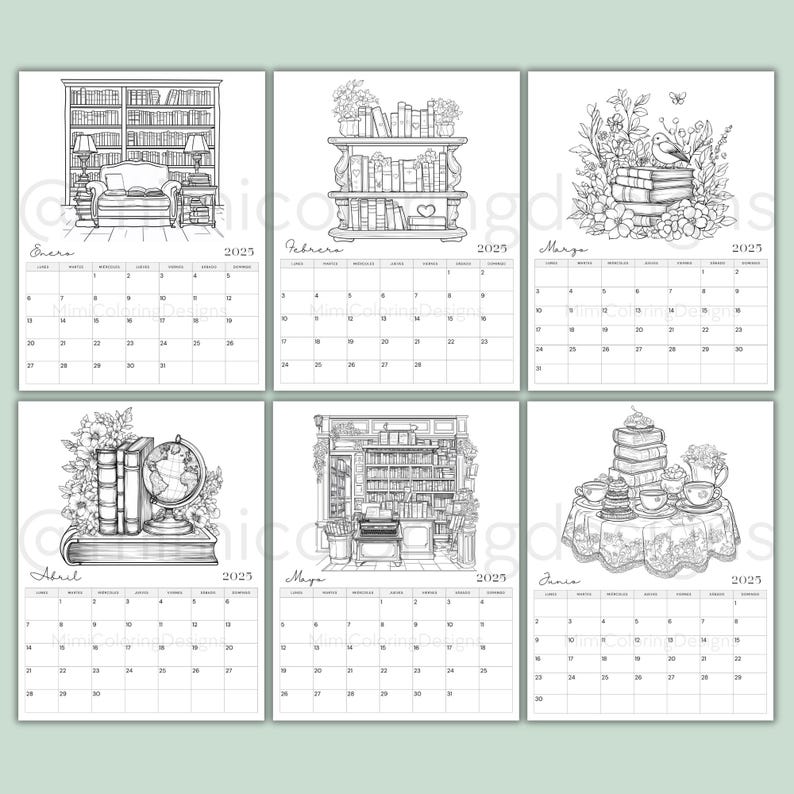 Spanish Calendar 2025 Printable, Coloring Calendario Español, 2025