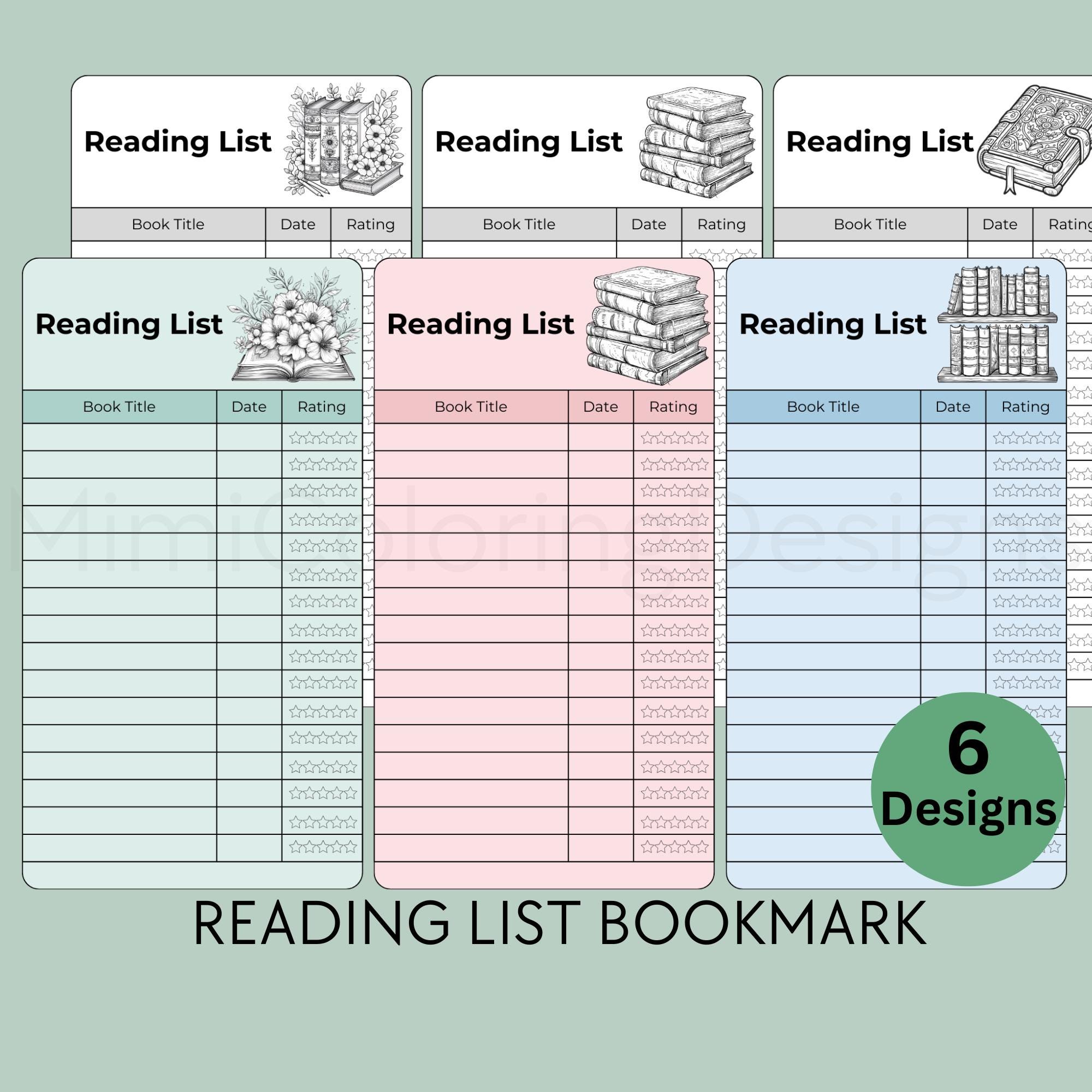 Library Card Bookmark, Printable Reading List Tracker, Book Tracker ...