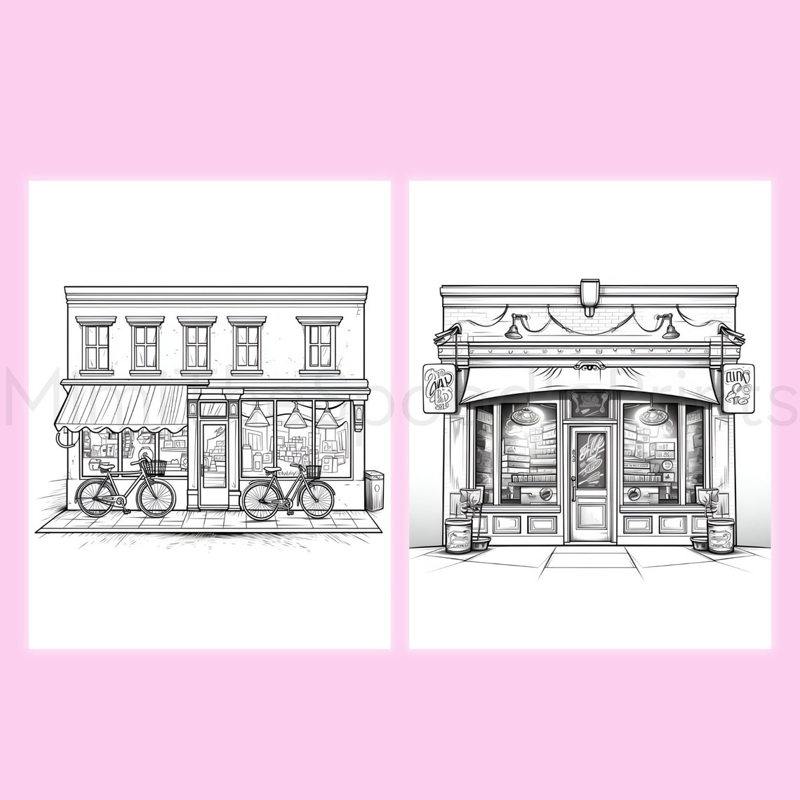 24 Storefronts Coloring Pages for Adults Printable Coloring - Etsy UK