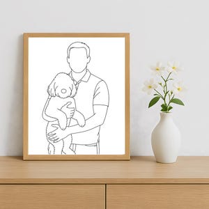 写真からの家族の線画、カスタム線画、ペットのスケッチ、カスタム線画、パーソナライズされた結婚記念日のギフト、デジタルPDF