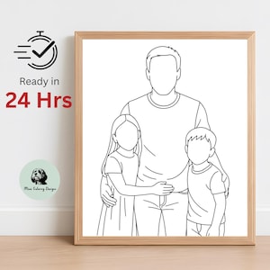 Family Line Drawing from Photo, Custom Line Art Drawing, Pet Sketch, Custom Line Drawings, Personalized Wedding Anniversary Gift,Digital PDF