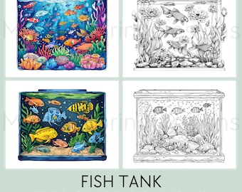 Aquarium Malbuch: 27 Aquarium Designs (Digitaler Download)