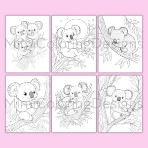 27 Koala Coloring Pages for Kids, Printable Coloring Book, Australian ...
