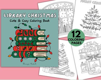 Páginas para colorir de Natal: 12 designs festivos com temática literária (PDF para impressão)