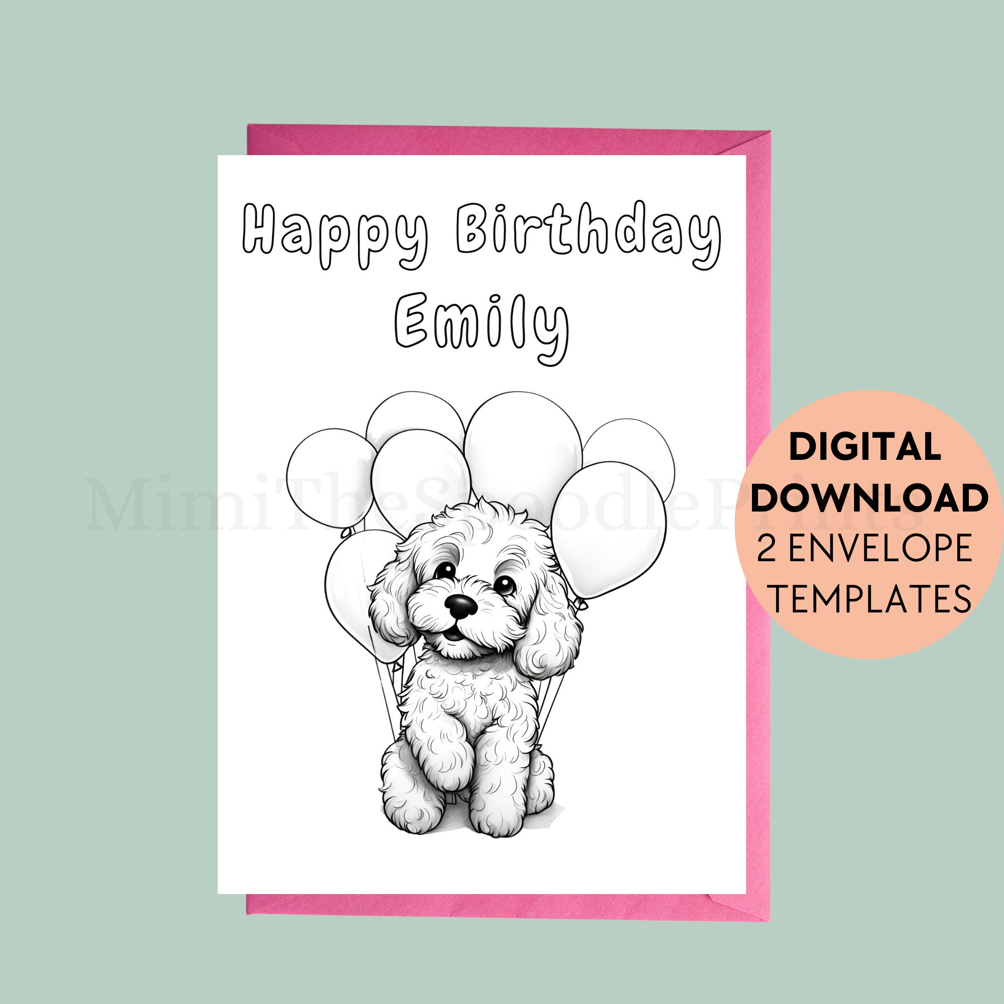 Coloring Birthday Card Printable Kids Birthday Card Happy - Etsy