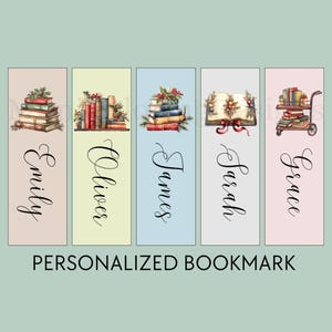 Personalized Christmas Bookmarks: Literary Gift (Digital Download PDF)