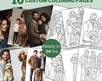 10 Custom Portrait Coloring Book: Personalized Wedding Keepsake (Digital Download)