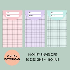 Money Envelope Template Printable, Money Holder, Money Gift Envelope, Cash Envelope, Digital Download
