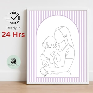 Disegno di famiglia da foto, disegno personalizzato, schizzo di animali domestici, disegni personalizzati, regalo personalizzato per anniversario di matrimonio, PDF digitale