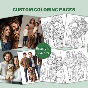 Custom Portrait Coloring Book: Personalized Line Art (Digital Download)