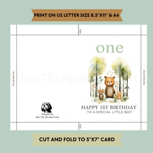 1st Birthday Card Printable, Kids Birthday Card, Happy Birthday ...