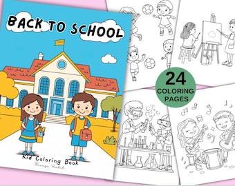 Back to School Coloring Book: 24 Fun Alphabet Pages (Digital Download)
