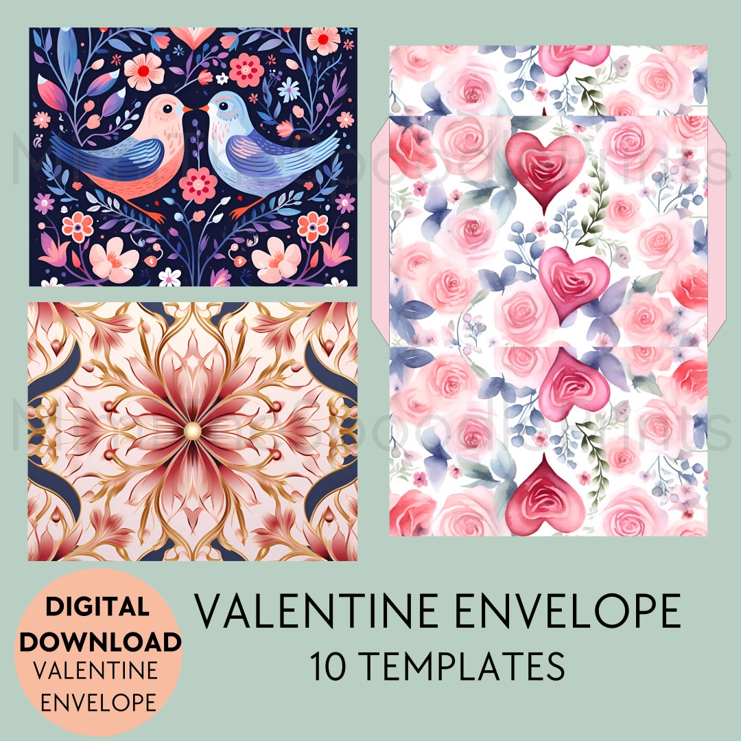 Valentine Envelope Template for Greeting Cards Envelope 5x7 Digital Valentine Envelope Template for Greeting Cards Envelope 5x7 Digital