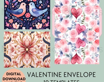 Valentine Envelope Template, For Greeting Cards, Envelope 5x7, Digital Download