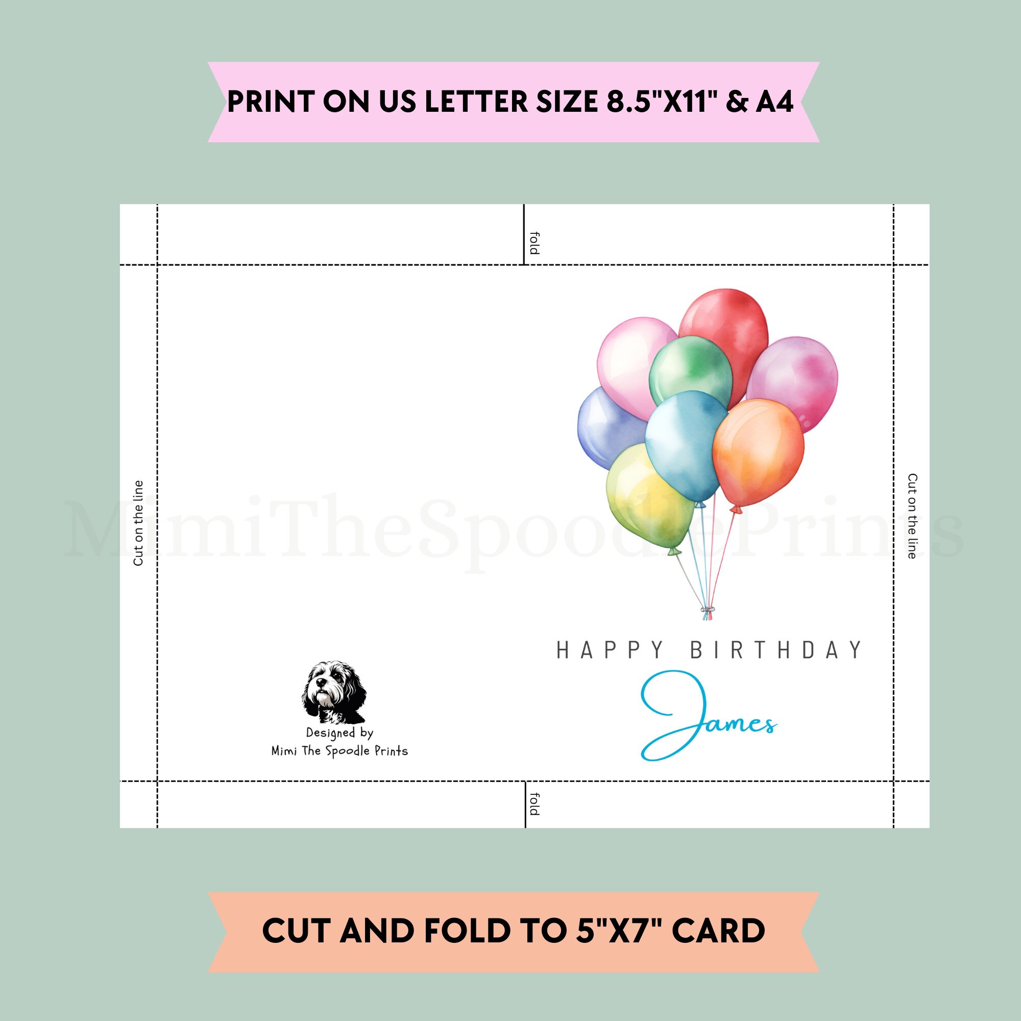 Birthday Card Printable, Kids Birthday Card, Children's Birthday Card ...