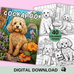 Livre de coloriage Cockapoo : 40 pages à imprimer pour les amoureux des chiens (téléchargement numérique)