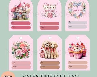 Plantilla de etiqueta de regalo de San Valentín: Papel de regalo minimalista DIY (Descarga digital)