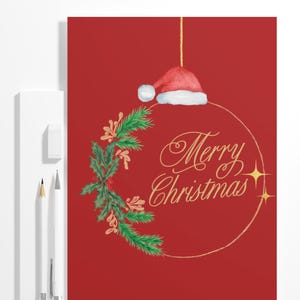 Carte de Noël, Carte numérique imprimable, Carte Joyeux Noël, Joyeux Noël, Carte de Noël imprimable, Yilbasi Karti