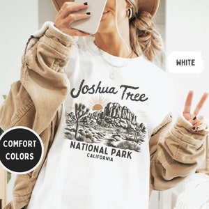 Camiseta vintage del Parque Nacional Joshua Tree, California, colores cómodos, camiseta Joshua Tree, senderismo, desierto de Joshua, Parque Nacional