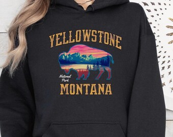 Yellowstone National Park Bison Hoodie - Unisex Sweatshirt, Outdoor Adventure Gift, National Park Lover Apparel, Wildlife Nature Shirt,
