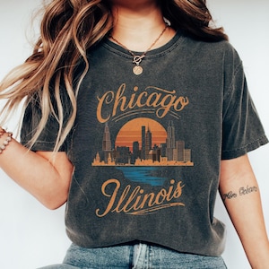 Chicago Comfort Colors Shirt, Chicago T-shirt, Chicago Souvenir, Chicago Gift, Cute Chicago Tee, Chicago Crewneck, Premium Soft Eco Tee