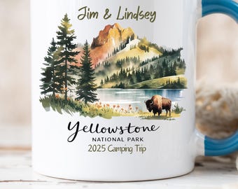 Personalized Yellowstone National Park Coffee Mug, Custom National Park Mug, Unique Gift for Hikers, Adventure Enthusiast Mug, Outdoor