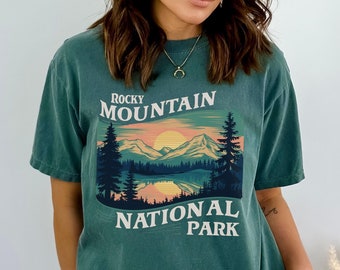 Rocky Mountain Comfort Colors shirt, Rocky Mountain National Park Tshirt Vintage Colorado State tee Rocky Mountains Camping Trip Hiking tee