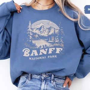 Sweat-shirt du parc national Banff, pull Banff, cadeau Banff Crewneck Rocheuses canadiennes Montagnes Rocheuses, sweat Alberta Canada Banff souvenir