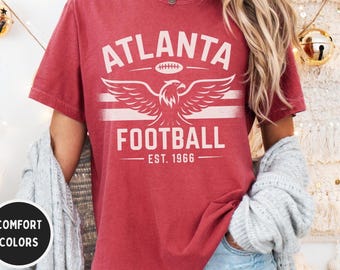 Vintage Atlanta Football Garment-Dyed T-shirt, Comfort Colors Shirt, Unisex Tee, Sports Fan Gift, Retro Football Shirt