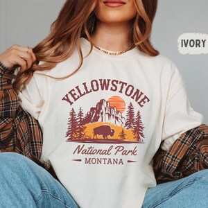Yellowstone National Park Comfort Colors shirt, Vintage Montana tshirt Yellowstone National Park gifts Hiking tee Yellowstone Park Souvenir