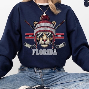 Florida Hockey Sweatshirt, Sunshine State Ice Hockey Pullover, Florida Fan Apparel, Winter Game Day Jumper, Sport Hockey Gift