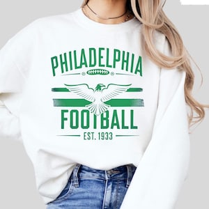 Felpa retrò della squadra di football di Philadelphia, maglione girocollo sportivo vintage, pullover sportivo da uomo e da donna, regalo per i tifosi dei Birds Football per il giorno della partita