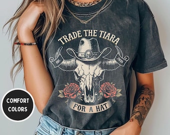 Boho-cowboyt-shirt, western cowgirl rodeo-shirt, vintage stijl countryshirt, zachte katoenen top, cadeau voor haar