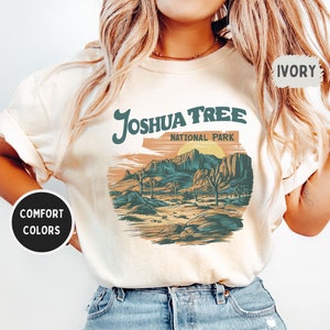 Camisa del Parque Nacional Joshua Tree, camiseta de California, colores cómodos, cuello redondo de Joshua Tree, camiseta de senderismo, Parque Nacional Joshua Desert Shirt