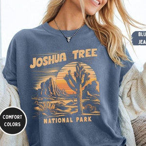 Camisa Comfort Colors del Parque Nacional Joshua Tree, camiseta vintage de California, regalos del Parque Nacional Joshua Tree, camisa de senderismo, camiseta del desierto
