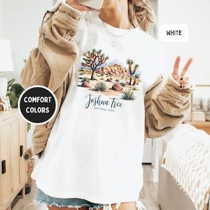 Camiseta unisex del Parque Nacional Joshua Tree, camiseta de colores cómodos, regalo para amantes de la naturaleza, ropa de aventura al aire libre, camiseta con logotipo del desierto