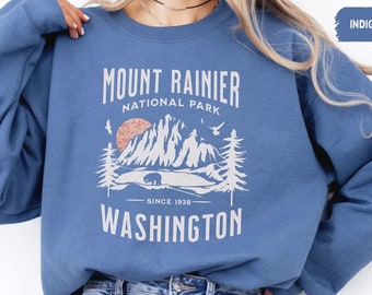 Mount Rainier National Park Sweatshirt, Vintage Washington Sweatshirt, Mount Rainier National Park gift Mount Rainier Souvenir Hiking shirt