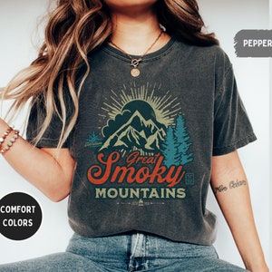 Vintage Great Smoky Mountains National Park Comfort Colors Shirt, Tennessee Smoky Mountains Shirt Tennessee Family Trip Smoky Mountains gift