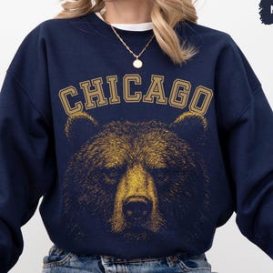 Retro Chicago Football Sweatshirt, Vintage Chicago Football Crewneck, Unisex Fans Sweater, Team Apparel, Sports Fan Gift, Windy City sweat