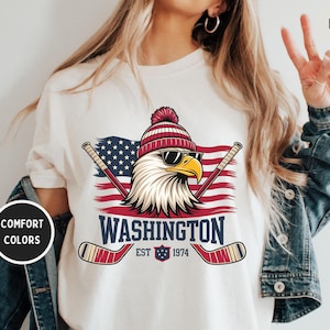 Washington Hockey Comfort Colors T-shirt, Unisex Tee Shirt for Sports Fans, Graphic Sports Tee, Capital Team Apparel Shirt, Hockey Fan