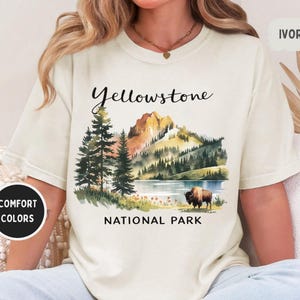 Yellowstone National Park Comfort Colors T-shirt, Unisex Tee, Nature Lover Gift, Outdoor Enthusiast Shirt, Adventure Apparel, Retro