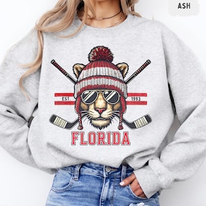 Florida Hockey Sweatshirt, Sunshine State Ice Hockey Pullover, Florida Fan Apparel, Winter Game Day Jumper, Sport Hockey Gift
