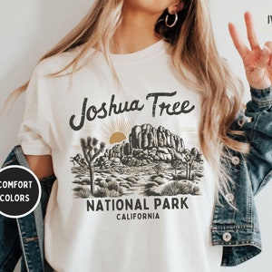 Camiseta vintage del Parque Nacional Joshua Tree, California, colores cómodos, camiseta Joshua Tree, senderismo, desierto de Joshua, Parque Nacional