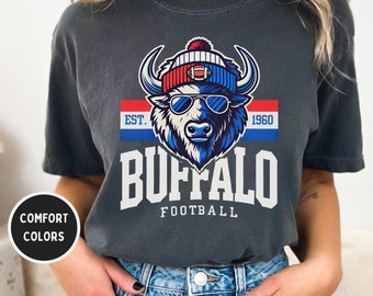 Buffalo Football Comfort Colors T-shirt, Buffalo Tee, Football Fan Shirt, Game Day Apparel, Sports Team Clothing