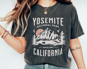 Yosemite nationalpark komfortfärger tröja vintage Kalifornien tröja vandringströja Yosemite familjeresa Yosemite park gåva Kalifornien souvenir